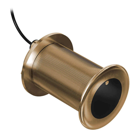 Garmin GT12M Bronze Thru-Hull transducer, 350W, 0 degree, flush-mounted for fishing and cruising boats.