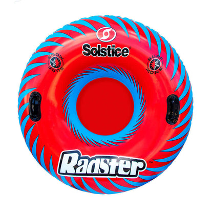 Solstice Watersports 48" Radster sport tube, red with black handles, ideal for all-season use.