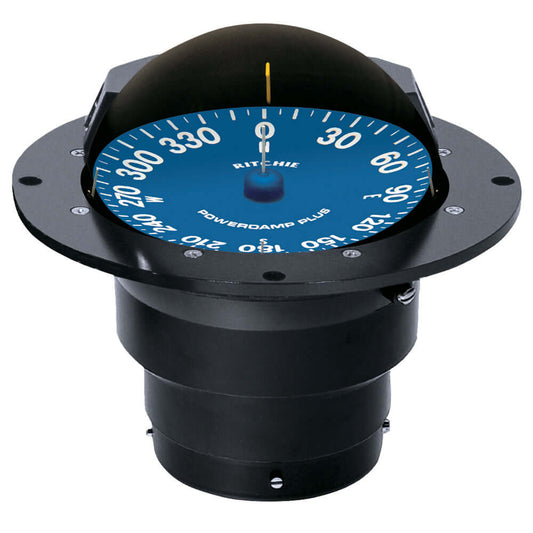 Ritchie SS-5000 SuperSport Compass, black flush mount design with PowerDamp Plus dial, blue face