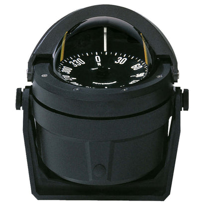 Ritchie B-80 Voyager Compass with bracket mount and open face dial in black finish.