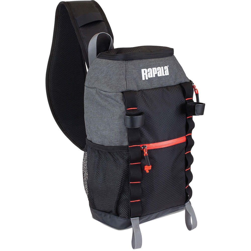 Rapala Venture 8 Sling Pack for anglers with storage for lures and accessories, ideal for fishing trips.