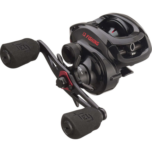 13 Fishing Inception G2 Baitcast Reel 7.3:1 RH, durable competition-level fishing reel in black.