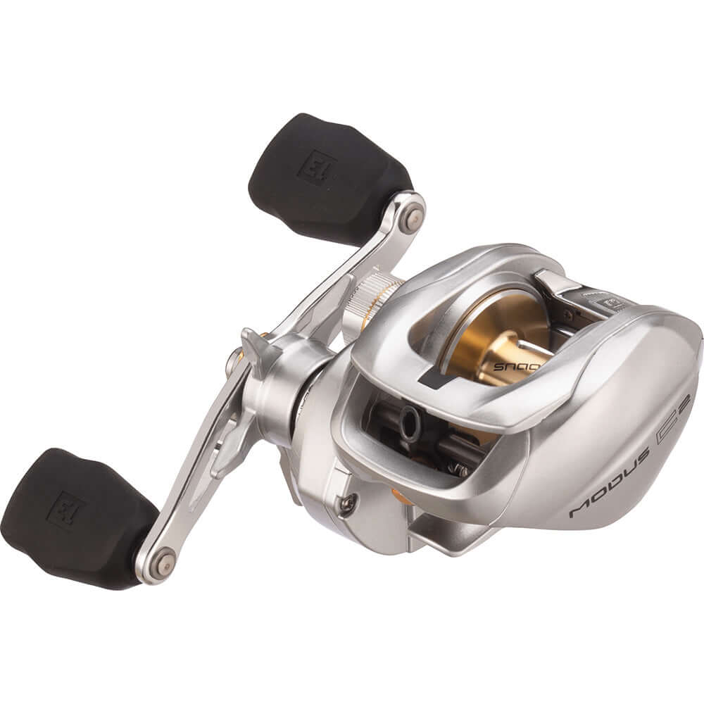 13 Fishing Modus C2 Baitcast Reel 6.6:1 RH with HD Aluminum Chassis and high-spin spool bearings.