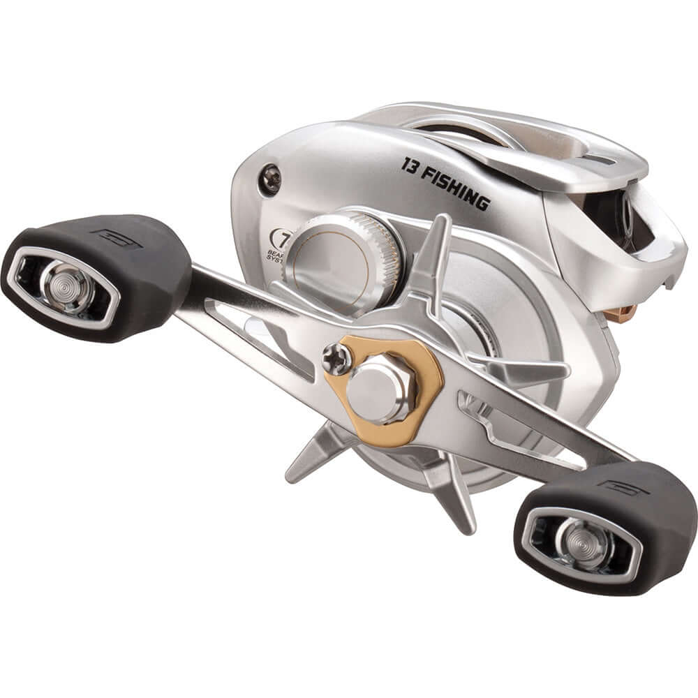 13 Fishing Modus C2 Baitcast Reel with 6.6:1 gear ratio and RH handle, featuring HD aluminum chassis.