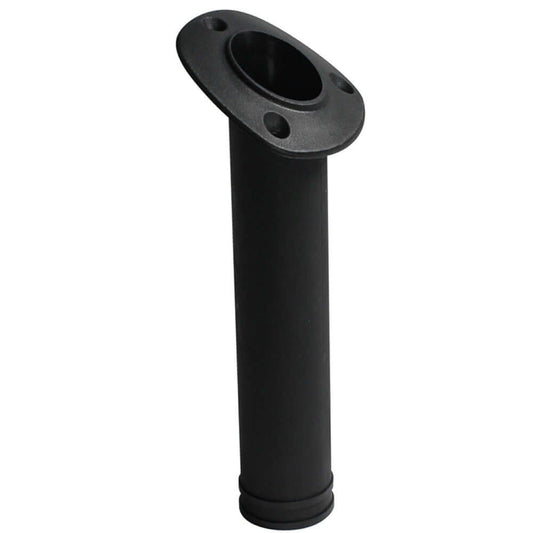 Black nylon flush mount rod holder with 30-degree angle and corrosion-free design.