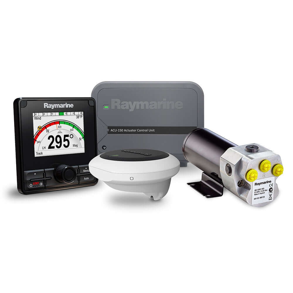 Raymarine Evolution EV-150 Hydraulic Autopilot System Pack with controller, sensor, and pump