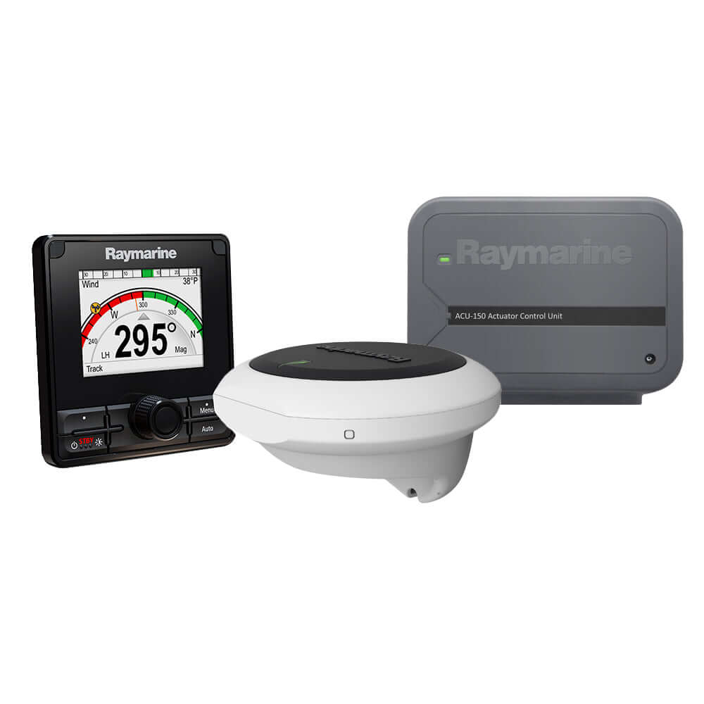 Raymarine EV-150 Evolution Core Pack with p70Rs, EV1 Sensor, and ACU150 shown