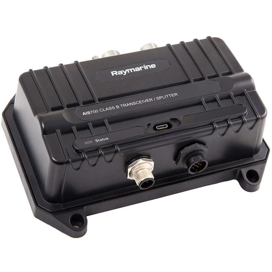 Raymarine AIS700 Class B AIS Transceiver with Antenna Splitter E70476 for marine navigation and communication.