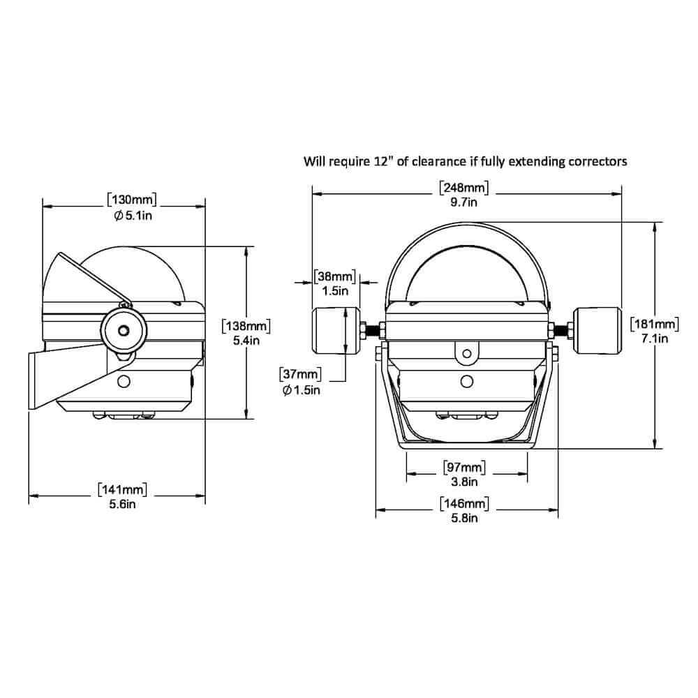 Ritchie HB-845 Helmsman Steel Boat Compass - Bracket Mount - Black [HB-845] - wetsquad