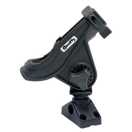 Scotty 280 Bait Caster/Spinning Rod Holder w/241 Deck/Side Mount - Black [280-BK] - wetsquad