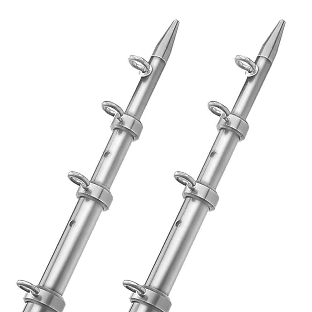 TACO 15' Telescopic Outrigger Poles HD 1-1/2" - Silver/Silver [OT-0542VEL15-HD] - wetsquad