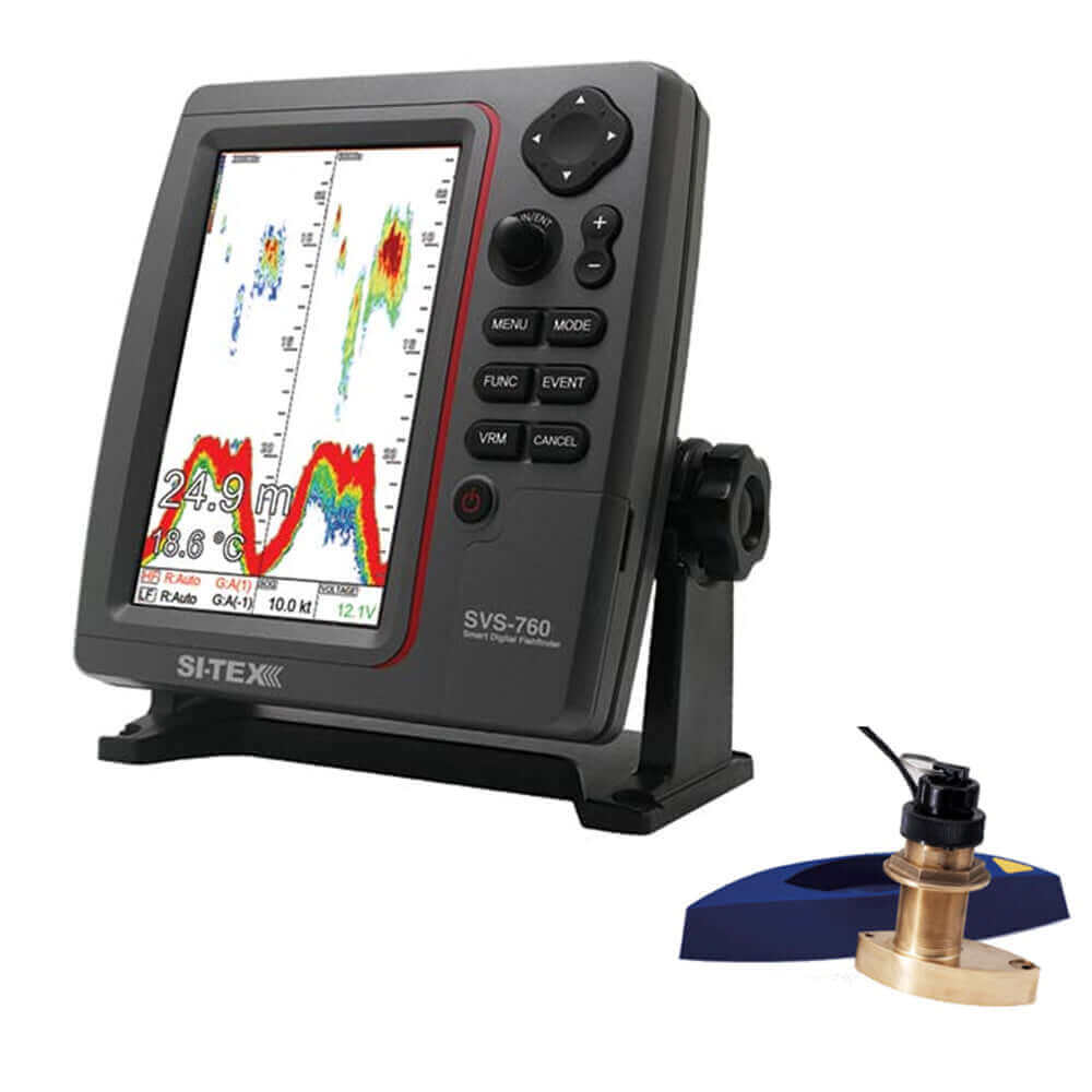 SI-TEX SVS-760 Dual Frequency Sounder 600W Kit w/Bronze Thru-Hull Speed & Temp Transducer [SVS-760TH2] - wetsquad