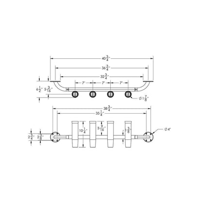 TACO 4-Rod Transom Mount Rod Rack [F31-3504BSA-1] - wetsquad