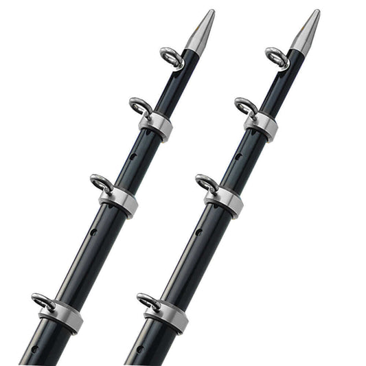 TACO 18' Telescopic Outrigger Poles HD 1-1/2" - Black/Silver [OT-0552BKA186] - wetsquad