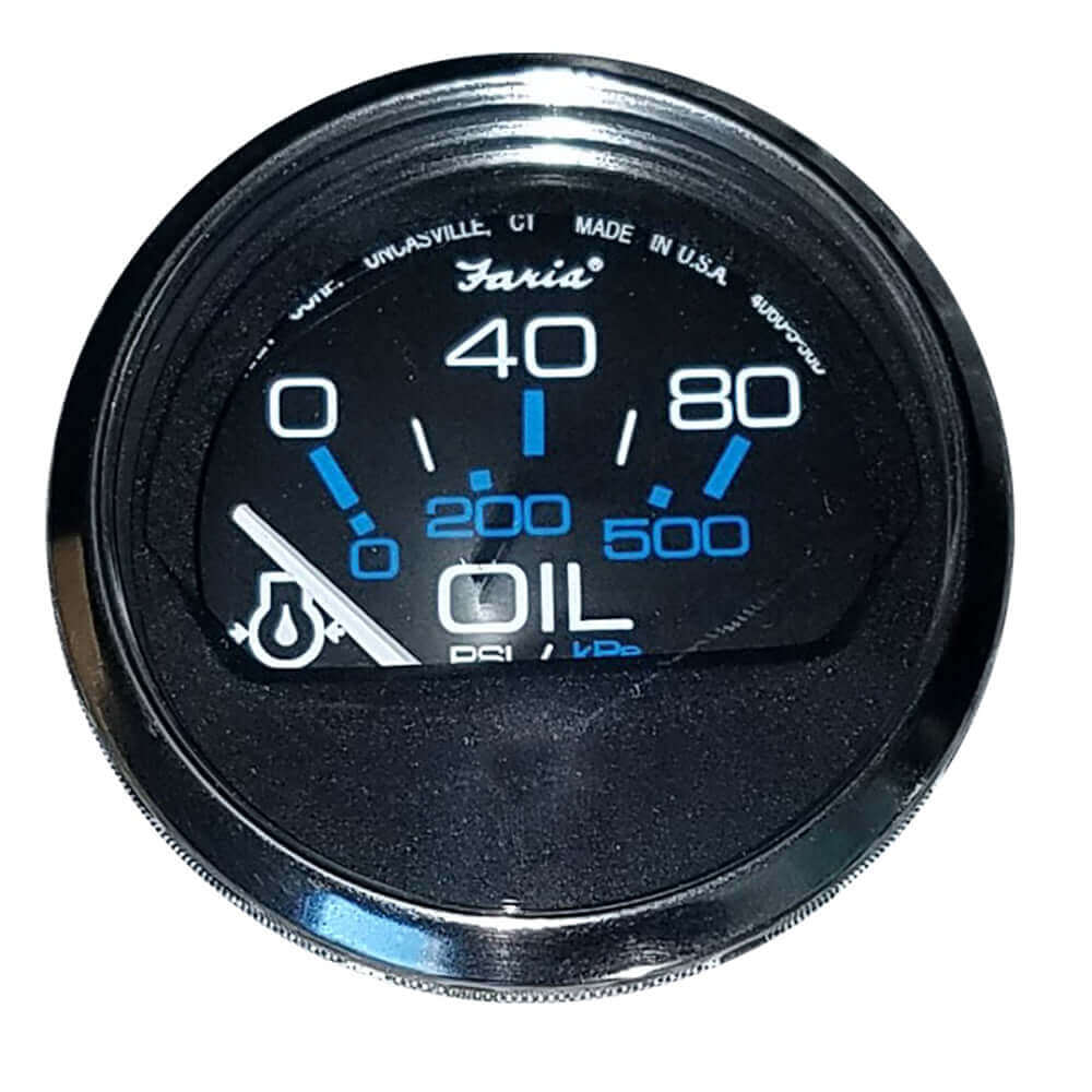 Faria Chesapeake Black 2" Oil Pressure Gauge (80 PSI) [13702] - wetsquad