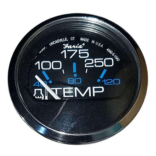 Faria Chesapeake Black 2" Water Temperature Gauge (100-250F) [13704] - wetsquad