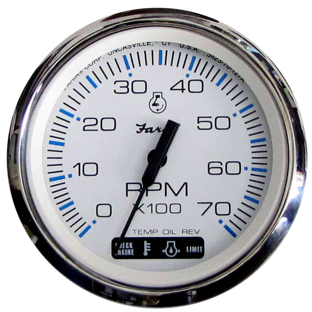 Faria Chesapeake White SS 4" Tachometer w/Suzuki Monitor - 7000 RPM (Gas) (Suzuki Outboard) [33860] - wetsquad