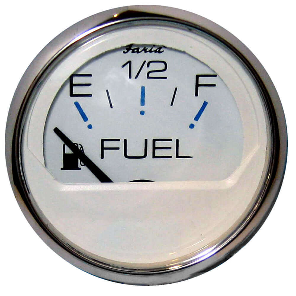 Faria Chesapeake White SS 2" Fuel Level Gauge (E-1/2-F) [13801] - wetsquad