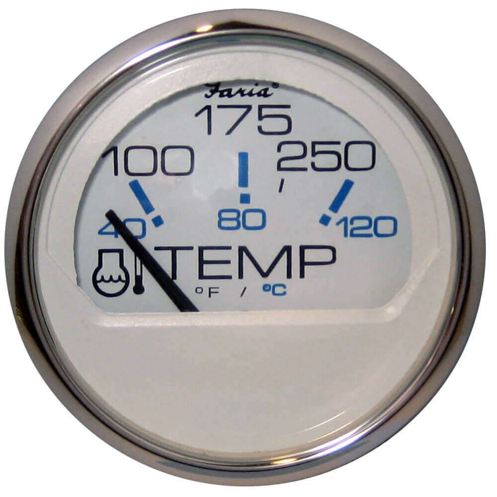 Faria Chesapeake White SS 2" Water Temperature Gauge (100-250 DegreeF) [13804] - wetsquad