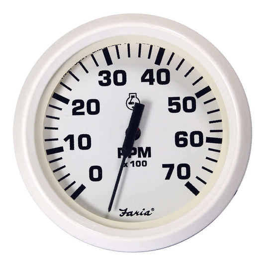 Faria Dress White 4" Tachometer - 7000 RPM (Gas) (All Outboards) [33104] - wetsquad