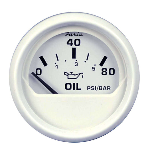 Faria Dress White 2" Oil Pressure Gauge (80 PSI) [13102] - wetsquad