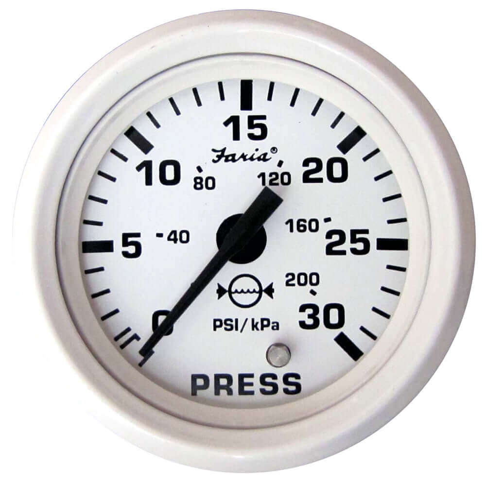 Faria Dress White 2" Water Pressure Gauge (30 PSI) [13108] - wetsquad