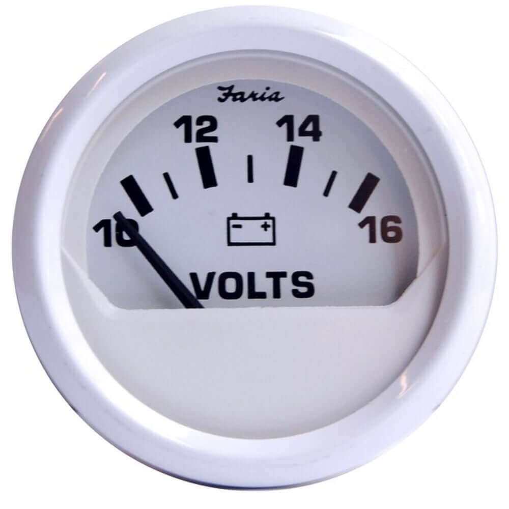 Faria Dress White 2" Voltmeter (10-16 VDC) [13120] - wetsquad