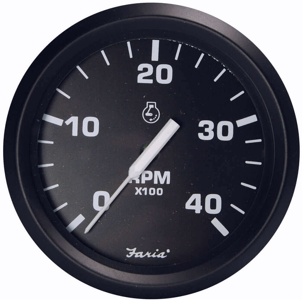 Faria Euro Black 4" Tachometer - 4000 RPM (Diesel - Magnetic Pick-Up) [32803] - wetsquad