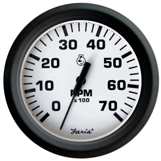 Faria Euro White 4" Tachometer 7000 RPM (Gas) (Outboards) [32905] - wetsquad