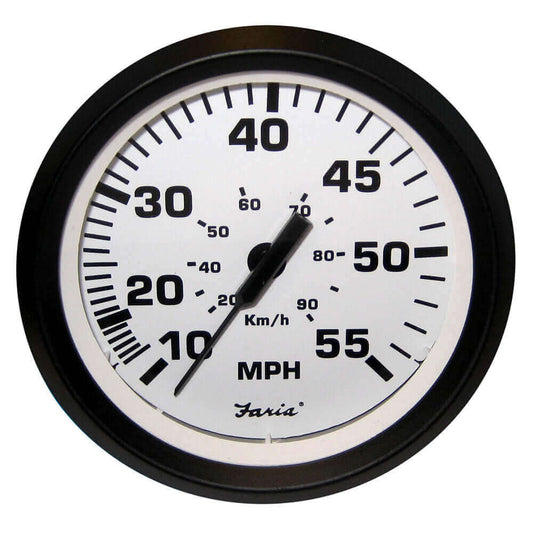 Faria Euro White 4" Speedometer - 55MPH (Pitot) [32909] - wetsquad