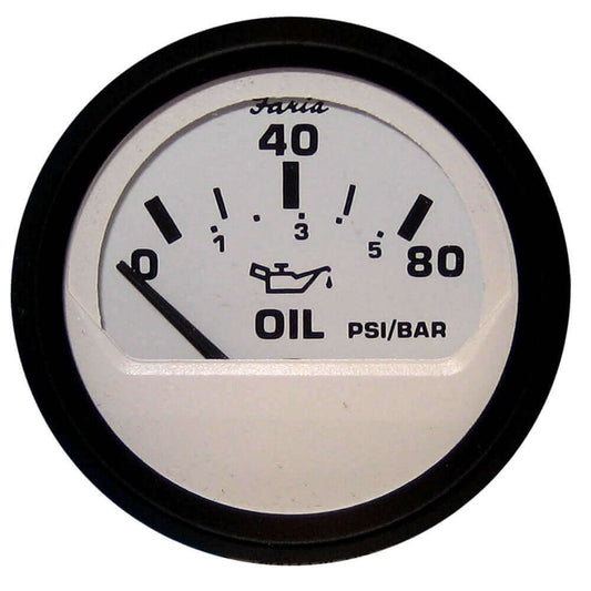 Faria Euro White 2" Oil Pressure Gauge (80 PSI) [12902] - wetsquad