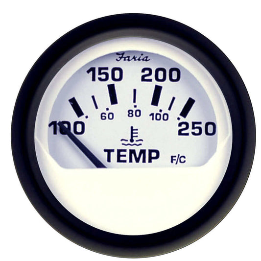 Faria Euro White 2" Water Temperature Gauge (100-250 DegreeF) [12904] - wetsquad