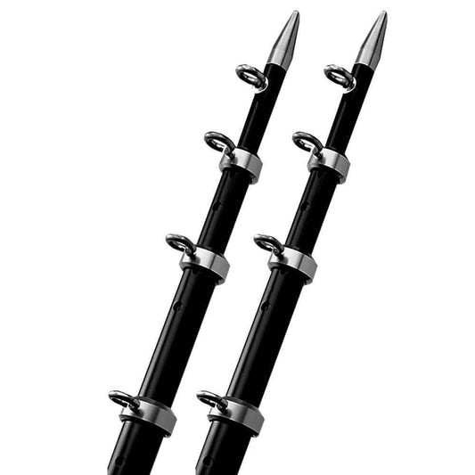 TACO 15' Black/Silver Outrigger Poles - 1-1/8" Diameter [OT-0442BKA15] - wetsquad