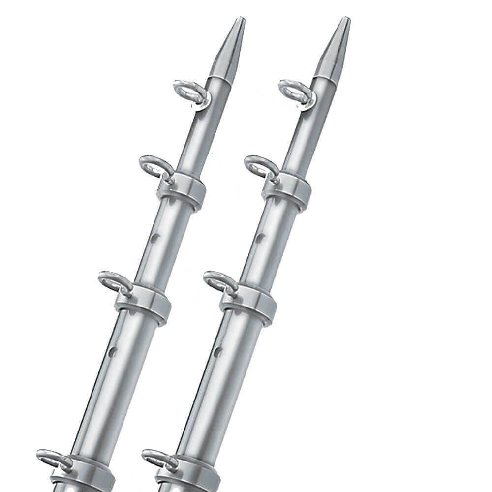 TACO 15' Silver/Silver Outrigger Poles - 1-1/8" Diameter [OT-0442VEL15] - wetsquad