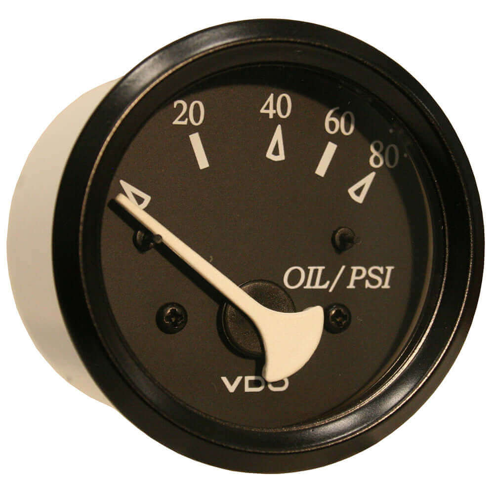 VDO Cockpit Marine Oil Pressure Gauge - 80 PSI - Black Dial/Bezel [350-11800] - wetsquad