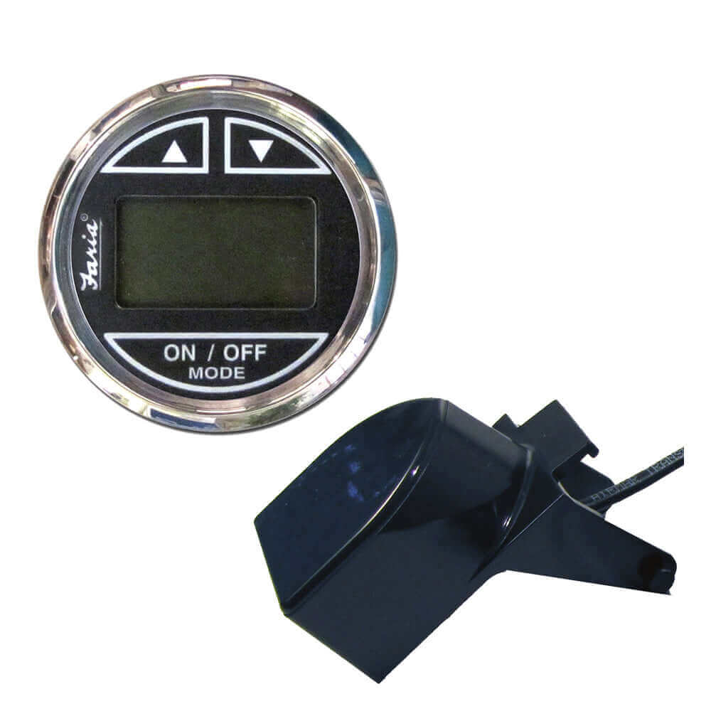 Faria Chesapeake Black 2" Depth Sounder w/Transom Mount Transducer [13750] - wetsquad