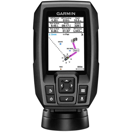 Garmin STRIKER 4 Fishfinder Worldwide Version w/77/200kHz - 4-Pin Transducer w/Transom & Trolling Motor Mounts [010-01550-01] - wetsquad