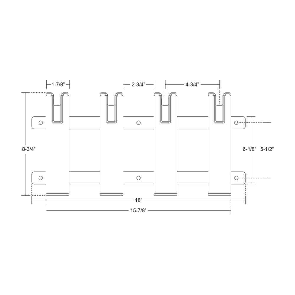 TACO Aluminum/Poly 4-Rod Rack Holder [F31-3104BXZ-1] - wetsquad