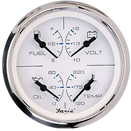 Faria Chesapeake White SS 4" Multifunction Gauge [33851] - wetsquad