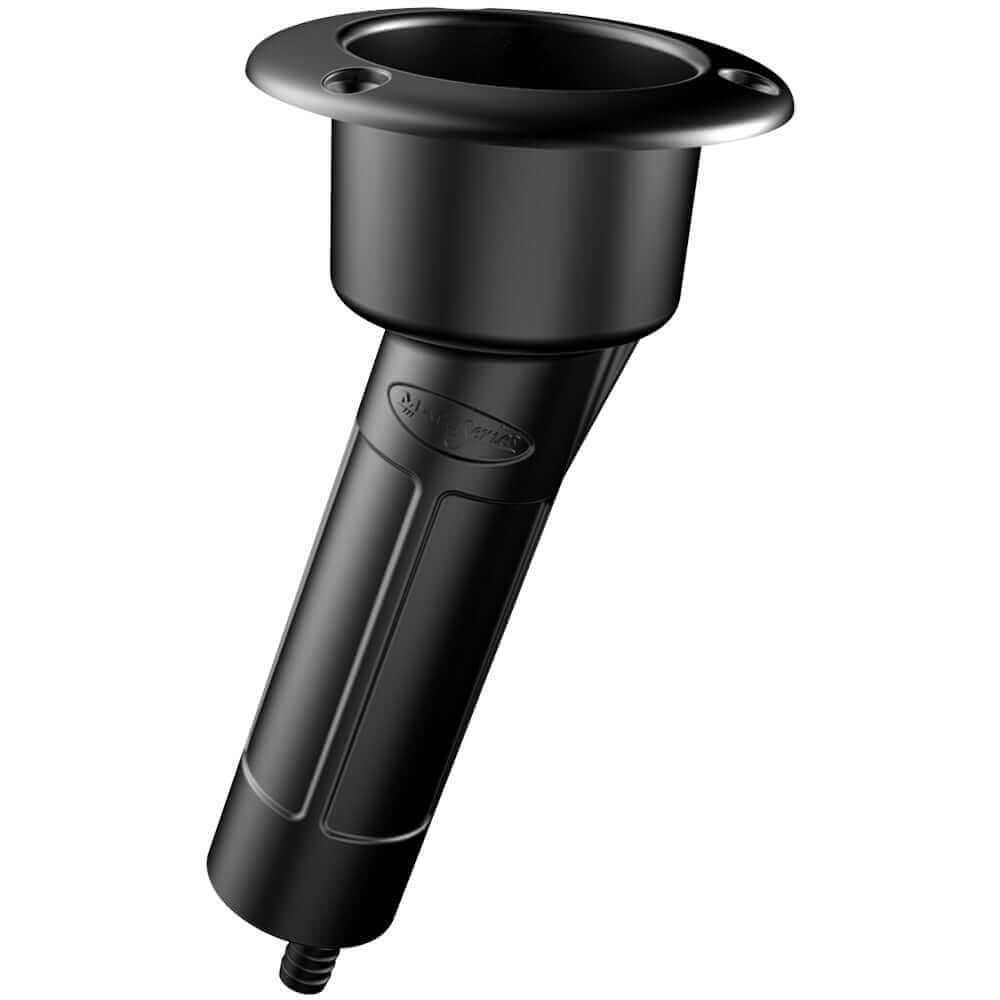 Mate Series Plastic 15 Rod  Cup Holder - Drain - Round Top - Black [P1015DB] - wetsquad