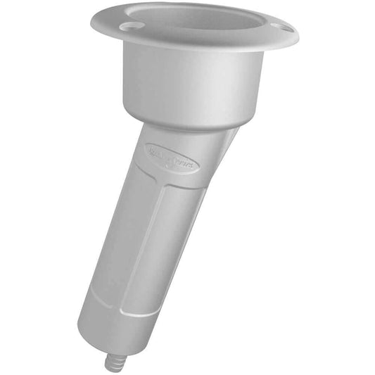 Mate Series Plastic 15 Rod  Cup Holder - Drain - Round Top - White [P1015DW] - wetsquad