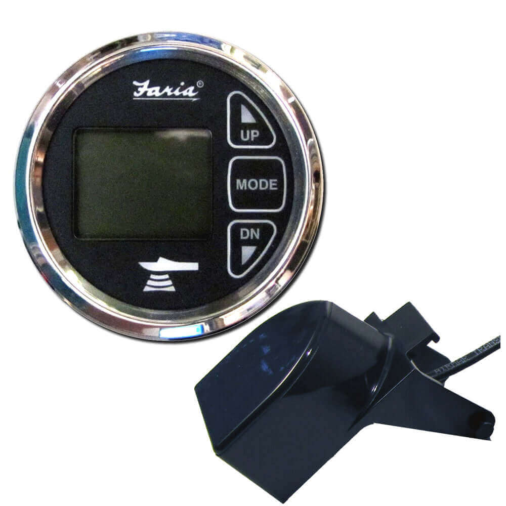 Faria Chesapeake Black 2" Dual Depth  Temp Sounder w/Transom Mount Transducer [13752] - wetsquad