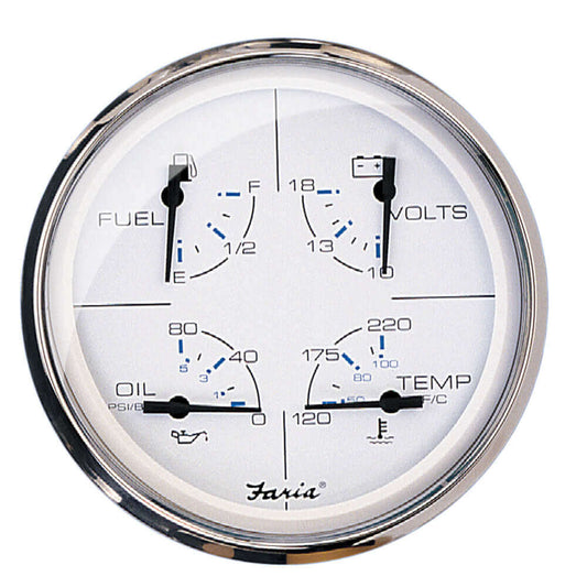 Faria Chesapeake White SS 5" Multifunction Gauge [33864] - wetsquad