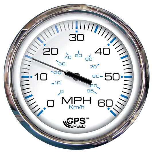 Faria Chesapeake White SS 5" Speedometer - 60 MPH (GPS)(Studded) [33861] - wetsquad