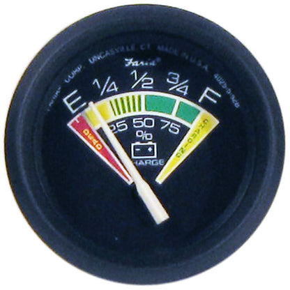 Faria Euro Black 2" Battery Condition Indicator (E to F) [12823] - wetsquad