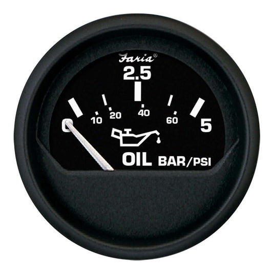 Faria Euro Black 2" Oil Pressure Gauge - Metric (5 Bar) [12805] - wetsquad