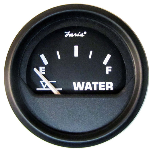 Faria Euro Black 2" Tank Level Gauge - Potable Water [12830] - wetsquad