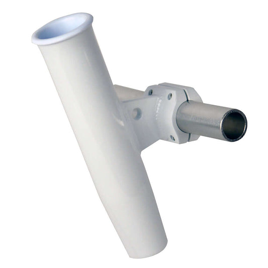 C.E. Smith Aluminum Horizontal Clamp-On Rod Holder 1.66" OD - White Powder Coated w/Sleeve [53721] - wetsquad