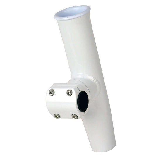 C.E. Smith Adjustable Mid Mount Rod Holder - 7/8" or 1" OD - White Powder Coat Aluminum w/Sleeve  Hex Key [53773] - wetsquad