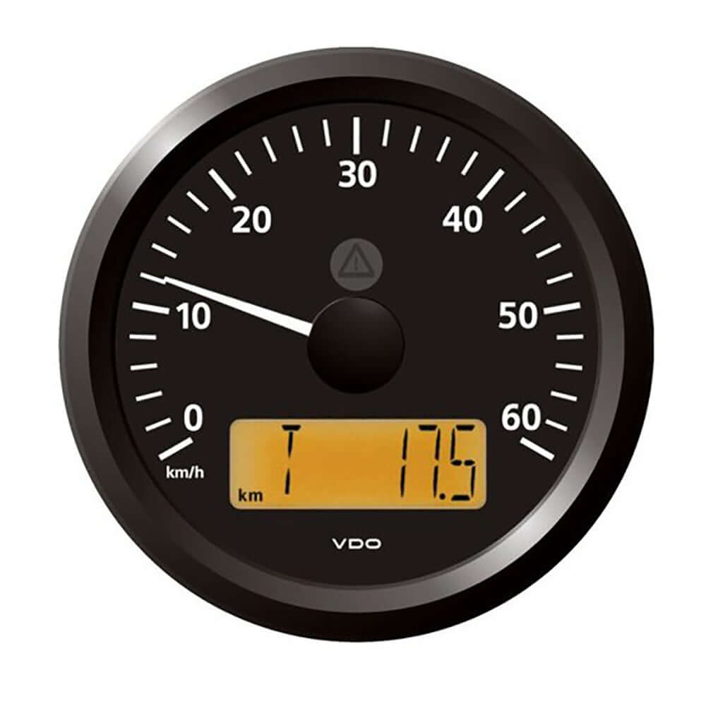 Veratron 3-3/8" (85 mm) ViewLine Speedometer - 0 to 60 KMH - 12/24V - Black Dial  Triangular Bezel [A2C59512367] - wetsquad